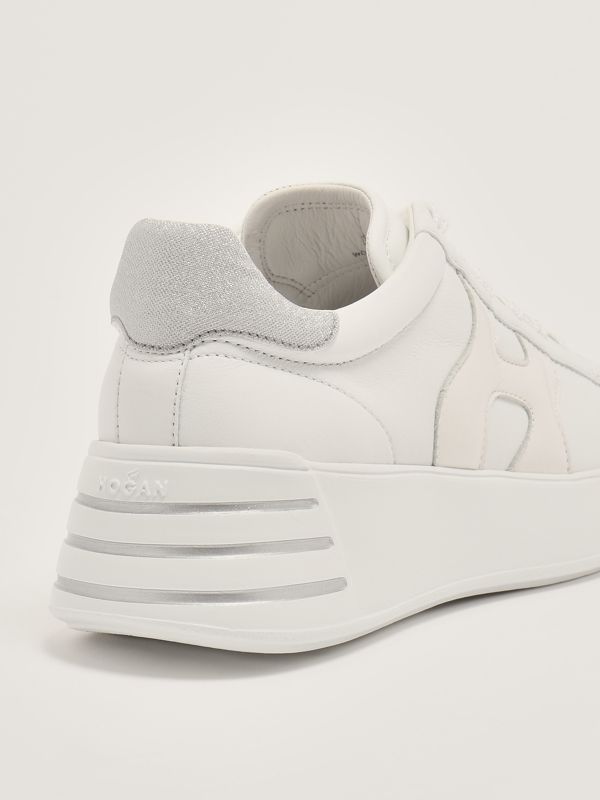 5. Sneakers donna Rebel H564 in nappa Bianco-Argento Hogan hxw5640dn61qyq