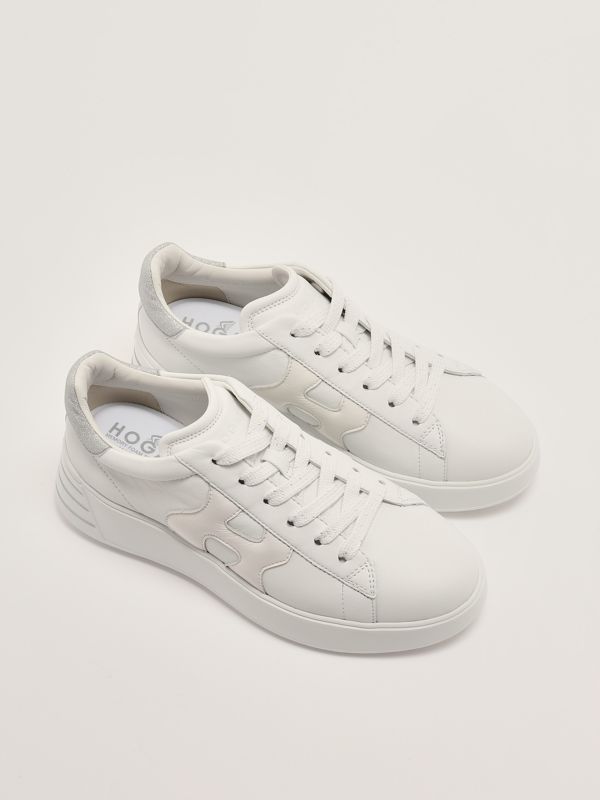 2. Sneakers donna Rebel H564 in nappa Bianco-Argento Hogan hxw5640dn61qyq