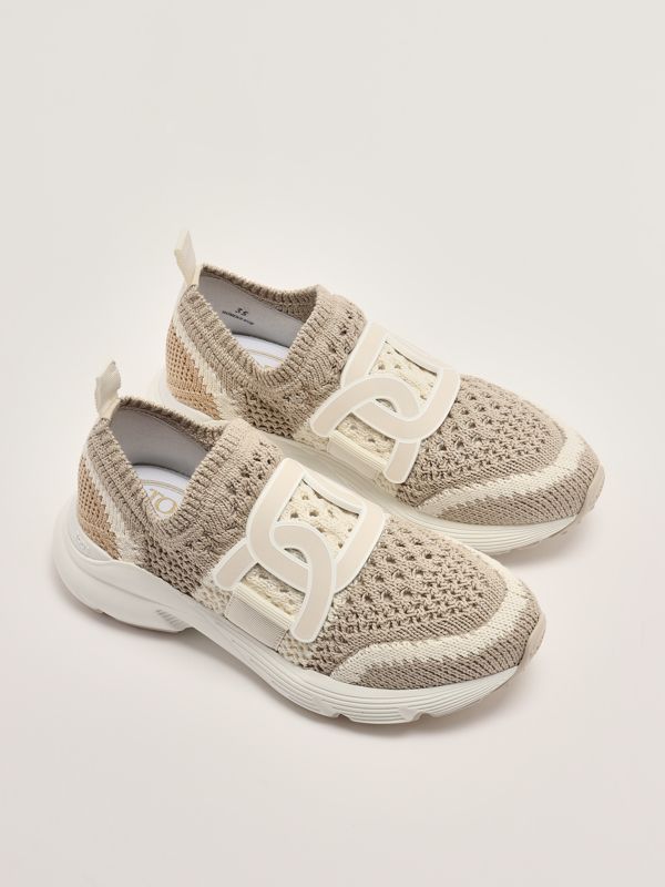 2. Kate women's technical crochet knit sneakers White-Ecru Tod's xxw54c0ij30tk7