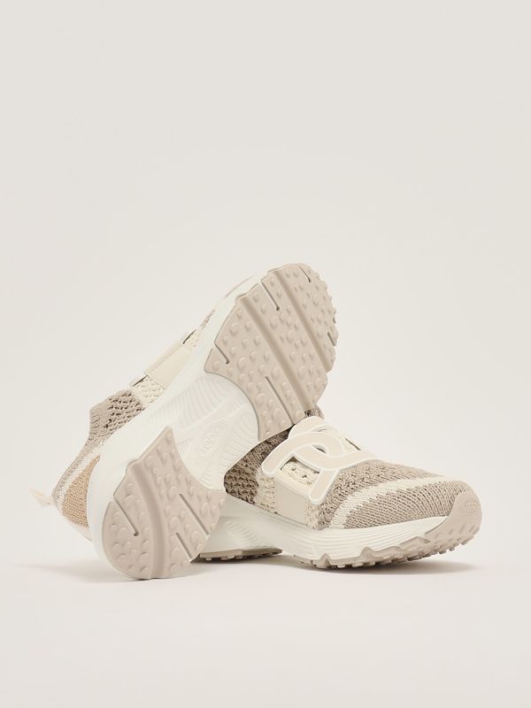4. Kate women's technical crochet knit sneakers White-Ecru Tod's xxw54c0ij30tk7