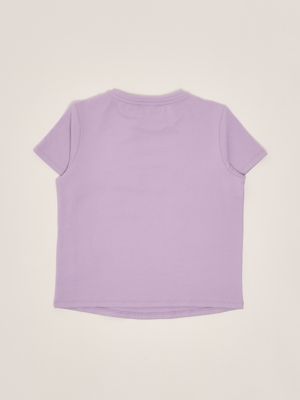 2. Mädchen-T-Shirt aus Stretch-Baumwolle Glyzinie Twinset 251gj2485