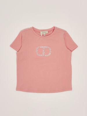 Stretch cotton T-shirt for girls 251gj2534 Pink | Caposerio.com