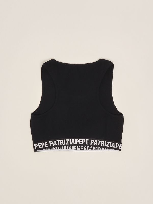 2. Girl's stretch cotton top Black Patrizia Pepe 7m0891j268