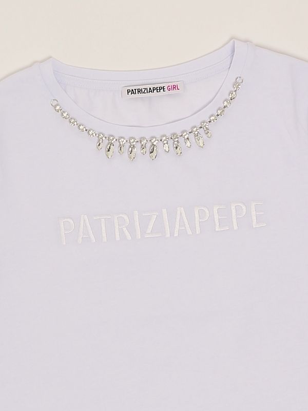 3. T-shirt bambina in cotone stretch Bianco Ottico Patrizia Pepe 7m0911j061