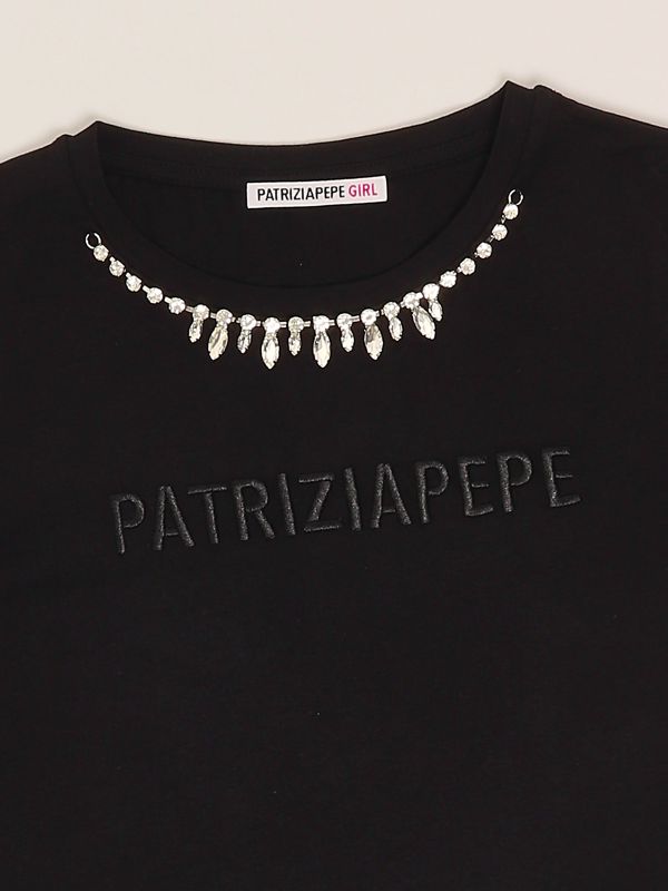 3. T-shirt bambina in cotone stretch Nero Patrizia Pepe 7m0911j061