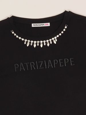 3. T-shirt bambina in cotone stretch Nero