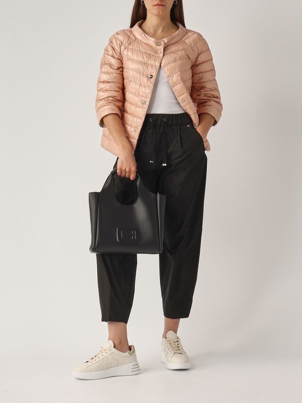 7. Women's H-Bag in grained leather Black Hogan kbw01m30200qvd