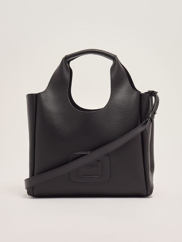 3. Women's H-Bag in grained leather Black Hogan kbw01m30200qvd