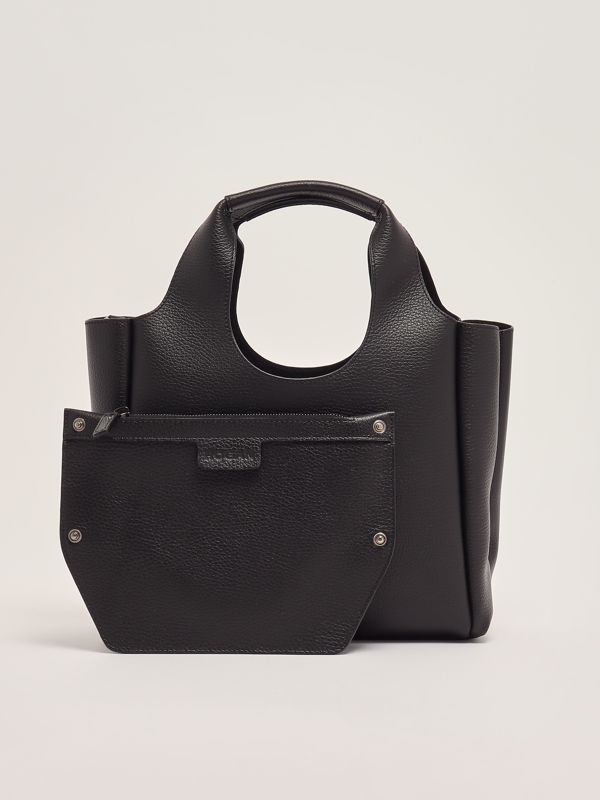 4. Women's H-Bag in grained leather Black Hogan kbw01m30200qvd