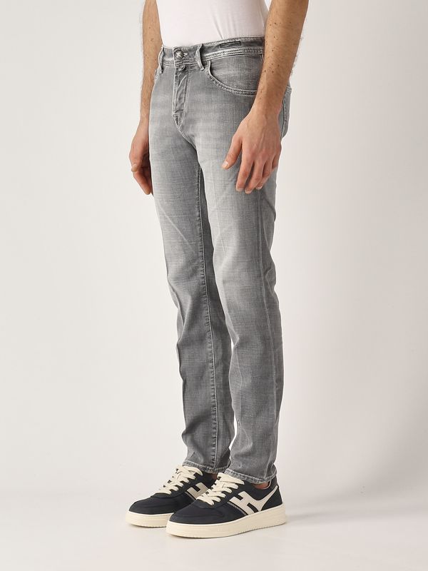 2. Jeans uomo Scott in misto cotone stretch Denim Grigio Jacob Cohen jumqe015030s4126v2