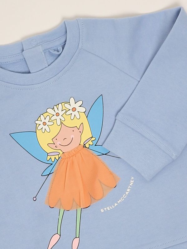 3. Newborn cotton sweatshirt Azure Stella McCartney tw4020z0499