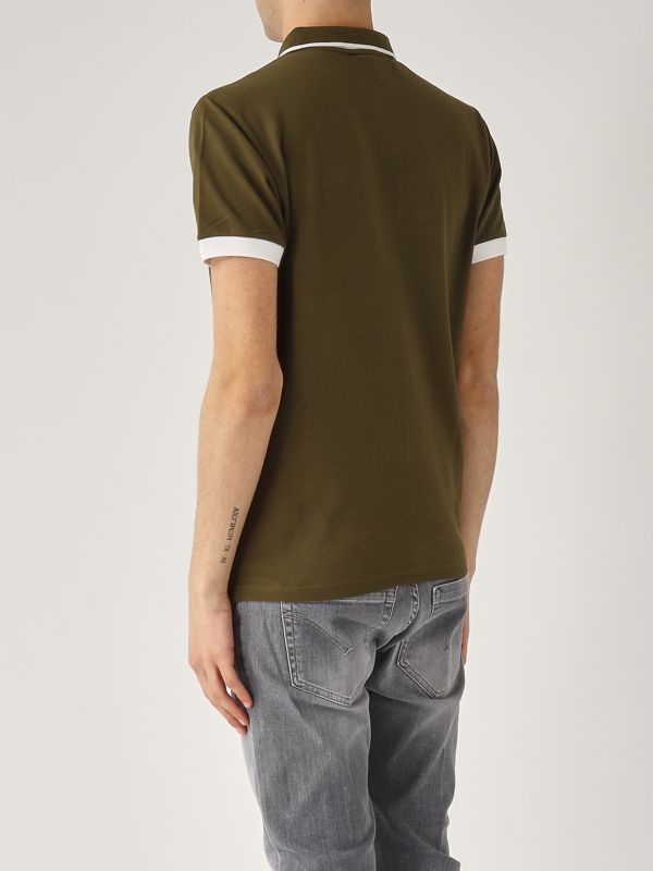3. Stretch cotton pique polo shirt with two-color piping for men Brown Colmar 76874sh
