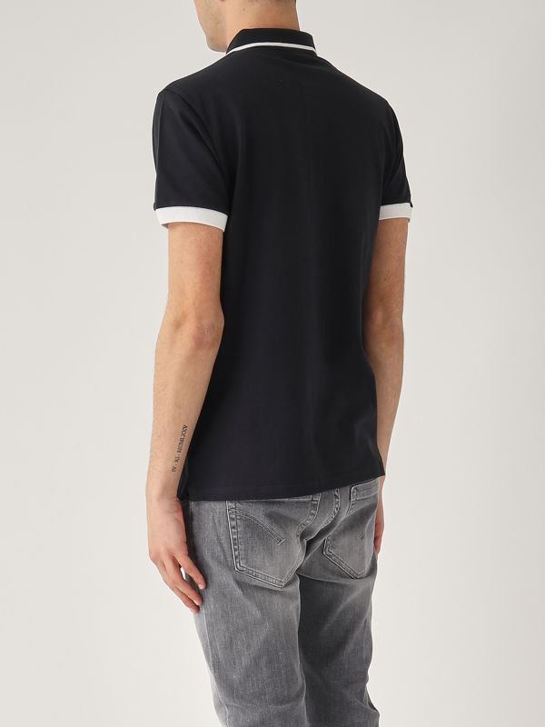 3. Stretch cotton pique polo shirt with two-color piping for men Navy Colmar 76874sh