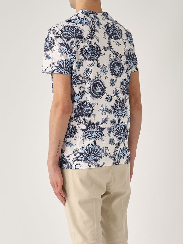 3. Herren-T-Shirt aus Baumwolle Weiß-Blau Etro mrma0002ak576