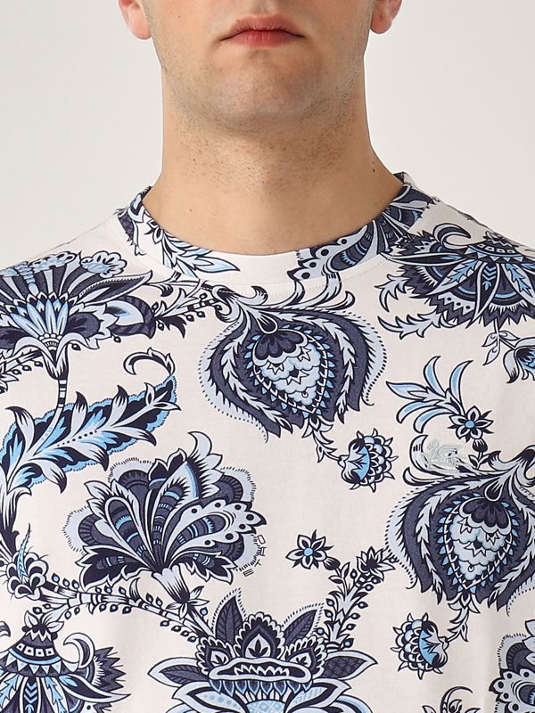 4. Herren-T-Shirt aus Baumwolle Weiß-Blau Etro mrma0002ak576