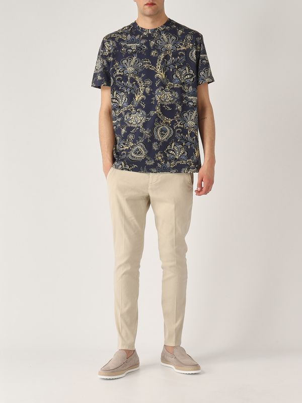 5. Herren-T-Shirt aus Baumwolle Marine Etro mrma0002ak576
