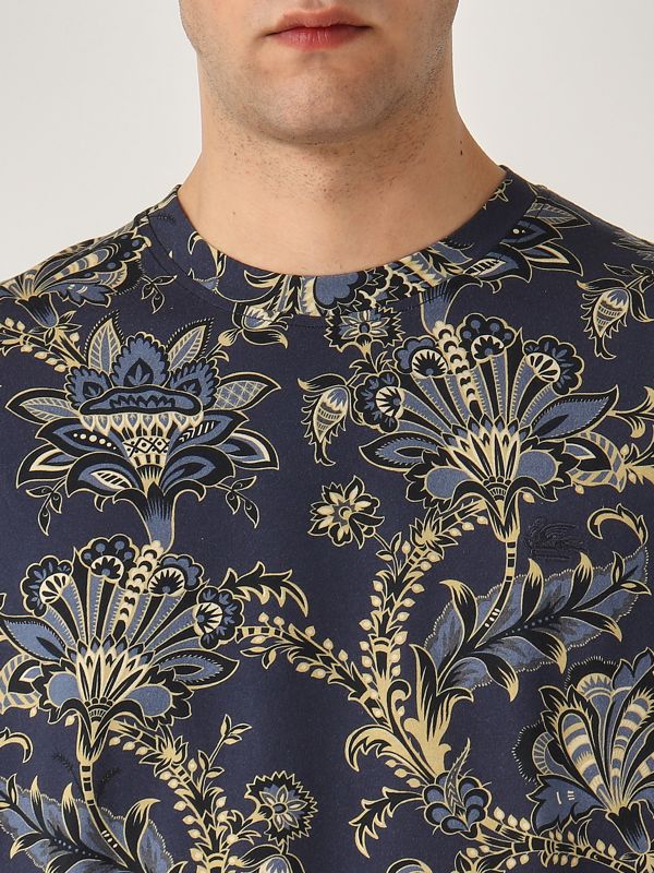 4. Herren-T-Shirt aus Baumwolle Marine Etro mrma0002ak576