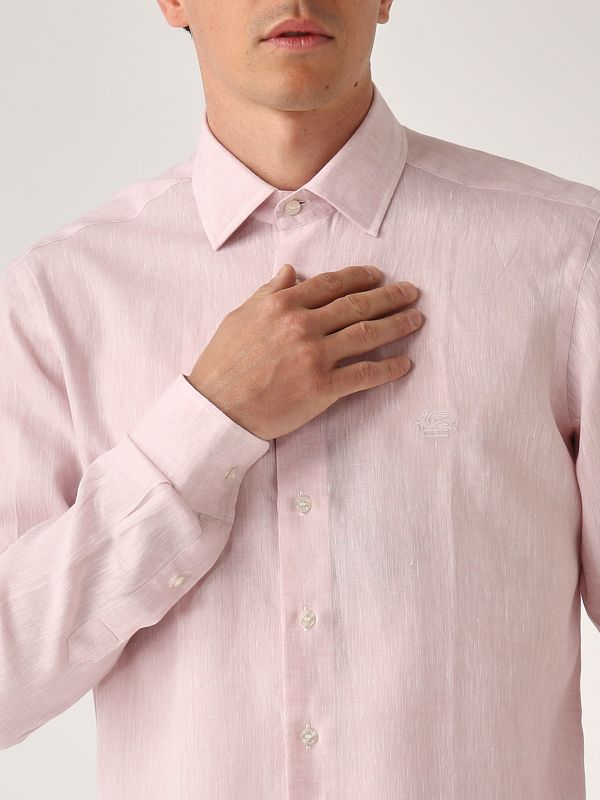 4. Rome-Fit linen shirt for men Pink Etro mrib000299tu3d1