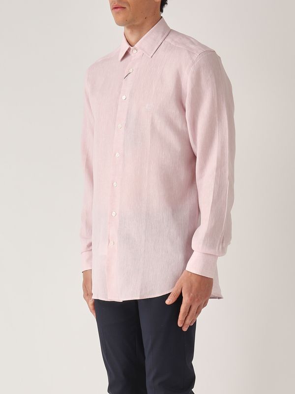 2. Rome-Fit linen shirt for men Pink Etro mrib000299tu3d1