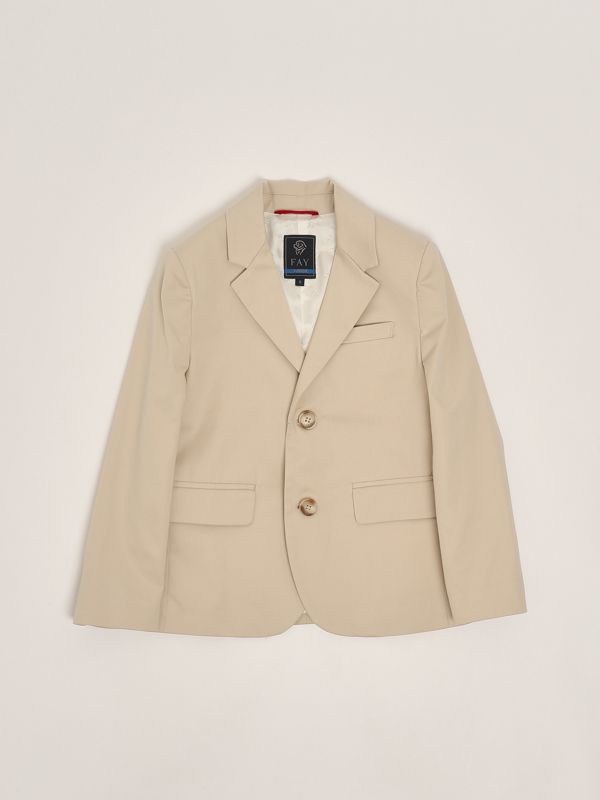 1. Blazer bambino in cotone stretch Beige Fay fw2p84g0019