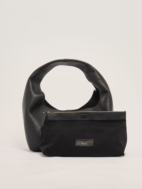 5. Women's leather hobo bag Black Liviana Conti a5sa13