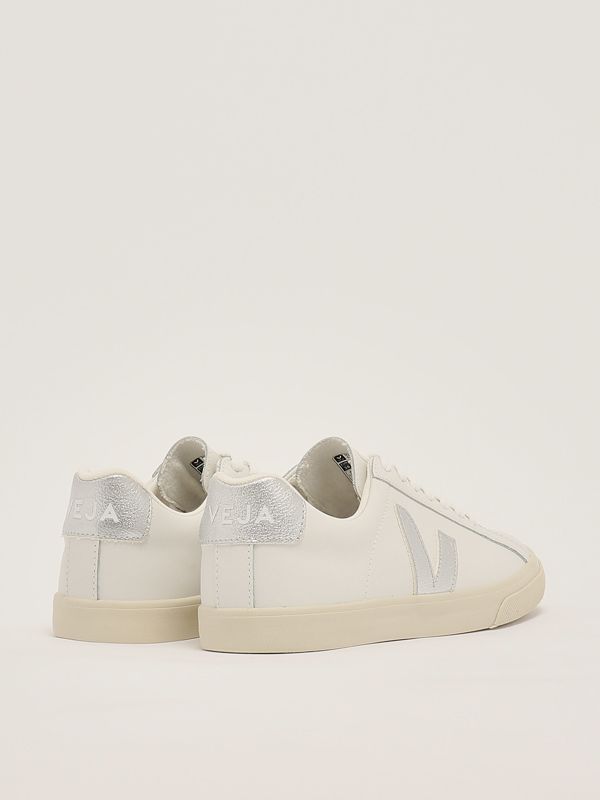 3. Esplar women's leather sneakers White-Silver Veja eo0203883