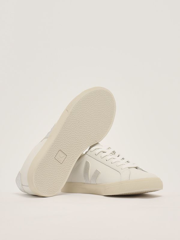 4. Esplar women's leather sneakers White-Silver Veja eo0203883