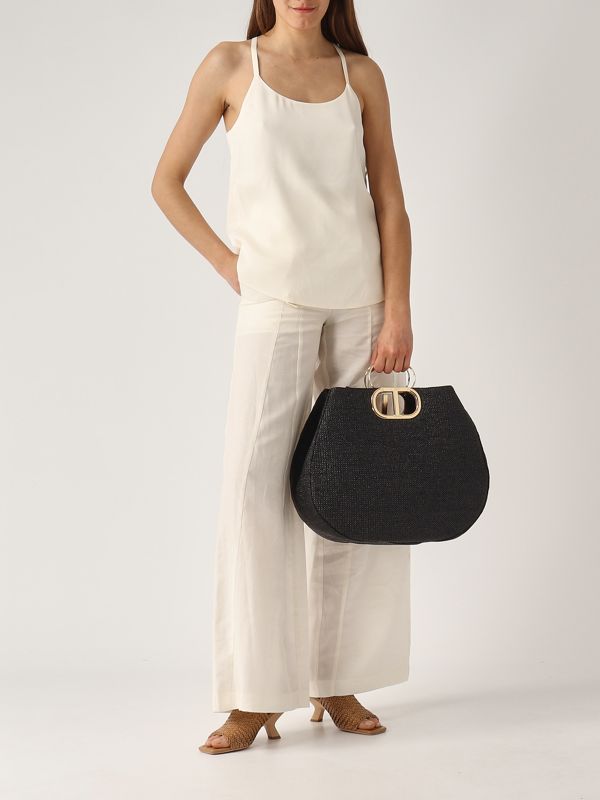 Borsa donna Lila in paglia 251tb7240 Nero