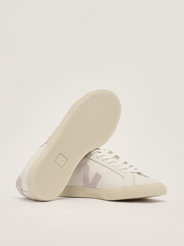 4. Esplar women's leather sneakers White-Wisteria Veja eo0203511