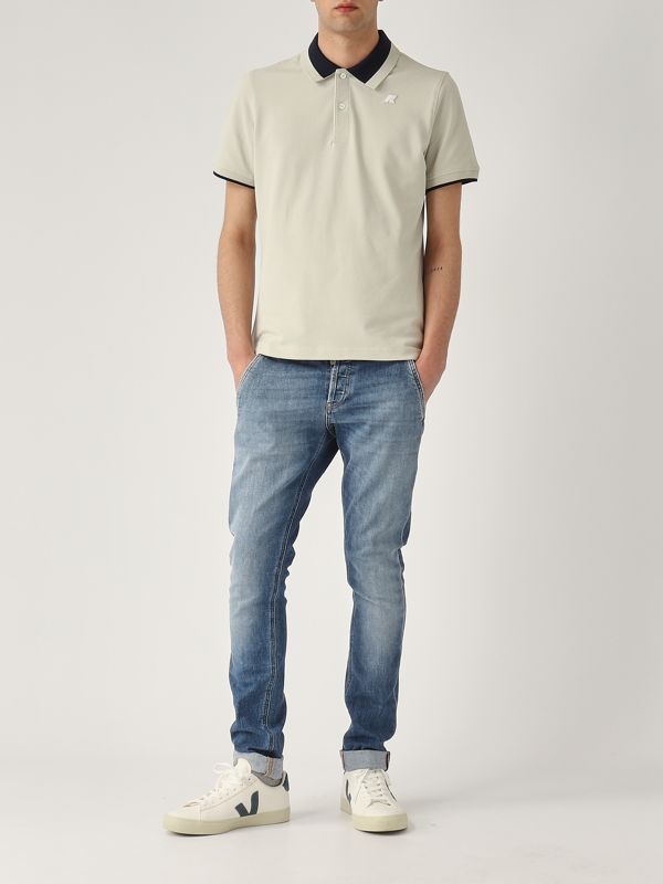 5. Stretch cotton Ventoux Pique polo shirt for men Beige K-Way k1125fw