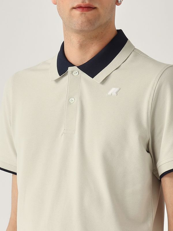 4. Stretch cotton Ventoux Pique polo shirt for men Beige K-Way k1125fw