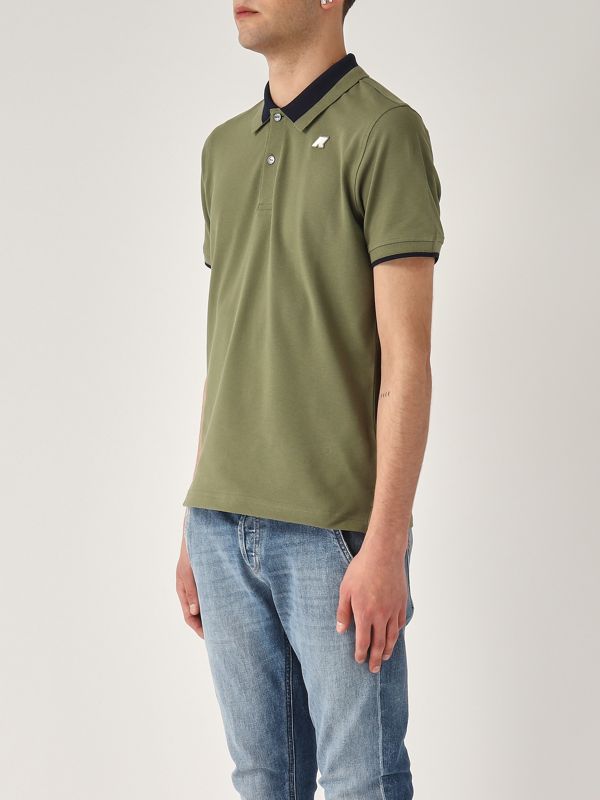 2. Stretch cotton Ventoux Pique polo shirt for men Moss K-Way k1125fw