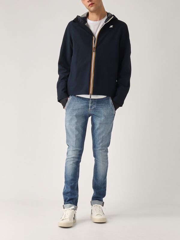 5. Giacca uomo Jacko Bonded in nylon Navy K-Way k5123gw