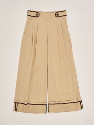 1. Stretch-Baumwollhose für Mädchen Beige Fendi jff350adeh