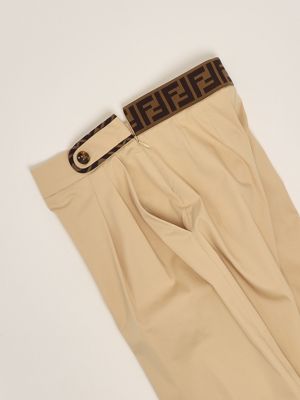 3. Stretch-Baumwollhose für Mädchen Beige Fendi jff350adeh