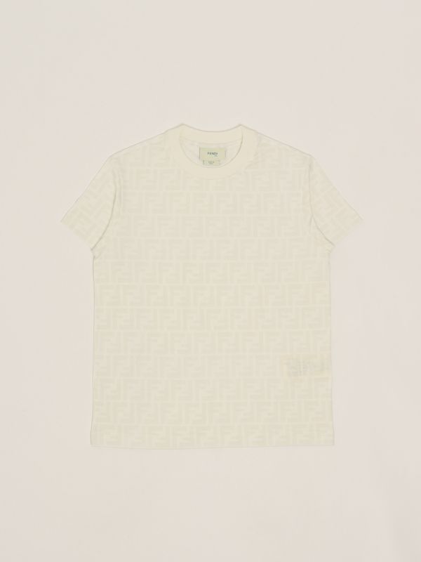 1. Baumwoll-T-Shirt für Jungen Kreide Fendi jui181atrv