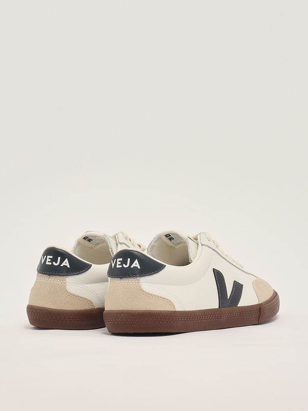 VEJA Men's Volley O.T Leather White Nautico Bark Trainers