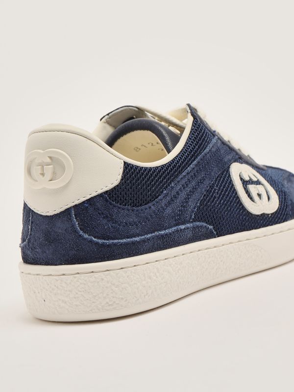 5. Baskets croisées GG en daim et tissu pour enfants Bleu Gucci 812674aaedn