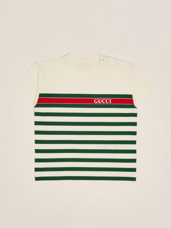 1. T-shirt neonato in cotone Bianco Gucci 576871xjgy5