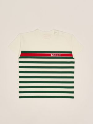 1. T-shirt neonato in cotone Bianco Gucci 576871xjgy5