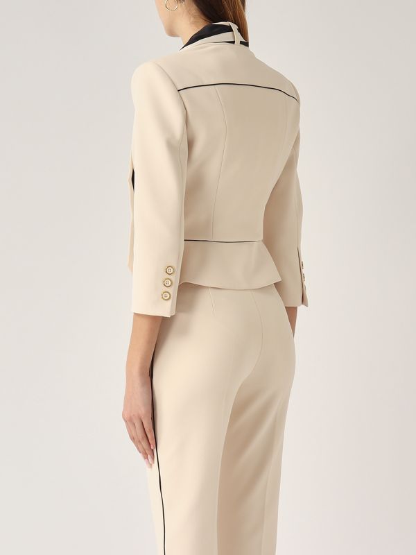 ジャケット ELISABETTA FRANCHI Woman Jacket Butter GD45Z 193 Double-breasted jacket Elisabetta Franchi butter color