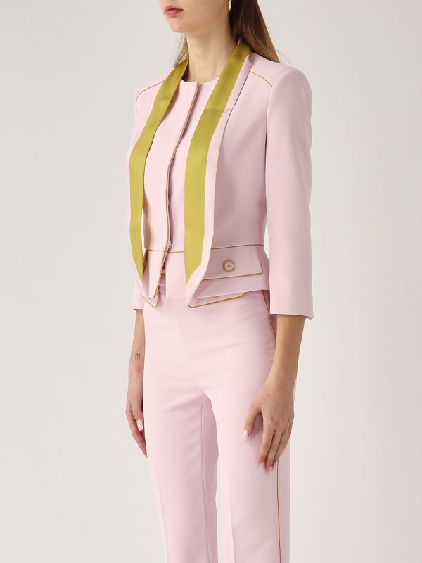 2. Giacca donna Elisabetta Franchi in crepe stretch Rosa Quarzo Elisabetta Franchi git5151e2