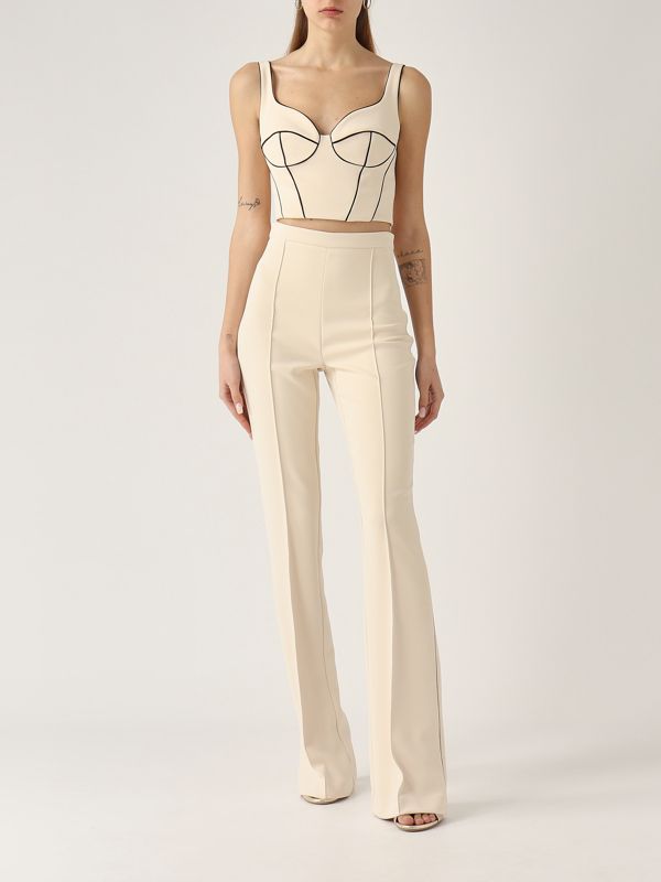5. Women's crepe pants Butter-Black Elisabetta Franchi pa08451e2