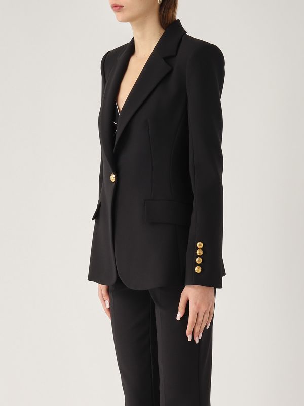 2. Jacke aus Crêpe für Frauen Schwarz Elisabetta Franchi gi14451e2