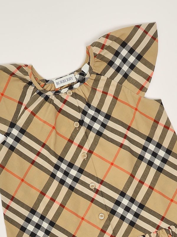 3. Robe en coton pour fille Check Beige Burberry 8100990