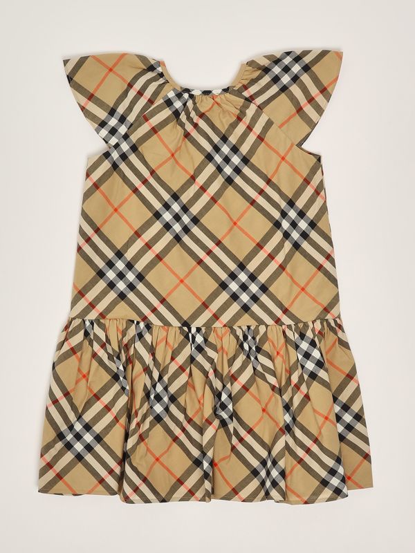 2. Robe en coton pour fille Check Beige Burberry 8100990