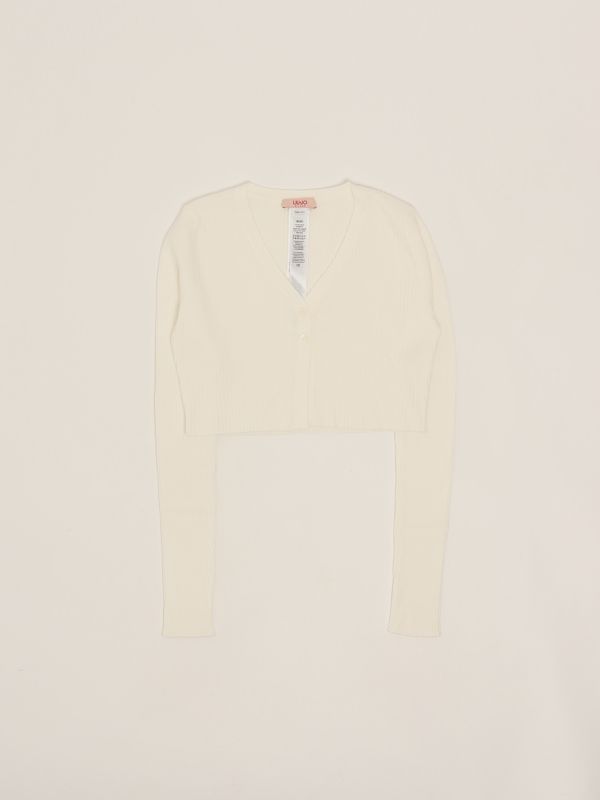1. Cardigan bambina in misto viscosa Bianco Liu Jo ga5040ms49i