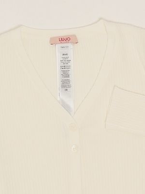 3. Cardigan bambina in misto viscosa Bianco Liu Jo ga5040ms49i