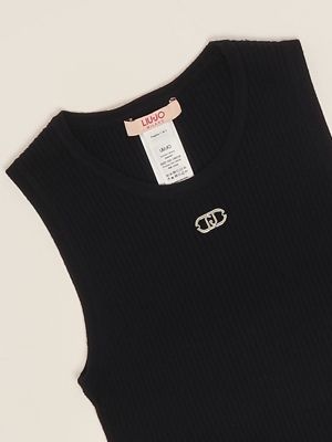 3. Girl's ribbed knit top Black Liu Jo ga5041ms49i