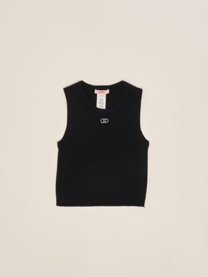 1. Girl's ribbed knit top Black Liu Jo ga5041ms49i